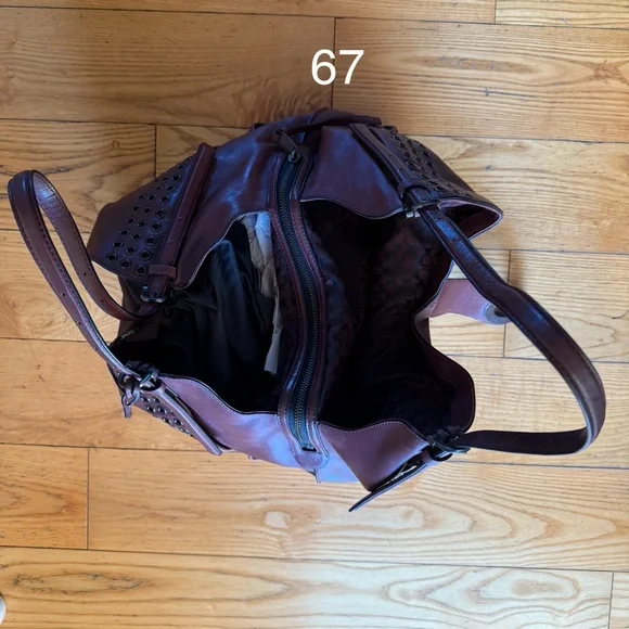 Coach Burgundy Leather Bag - Picture 2 of 9